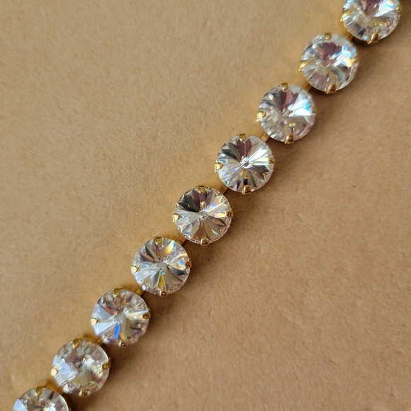 Austrian Crystal Tennis Bracelet in Gold - Picture 8 of 10